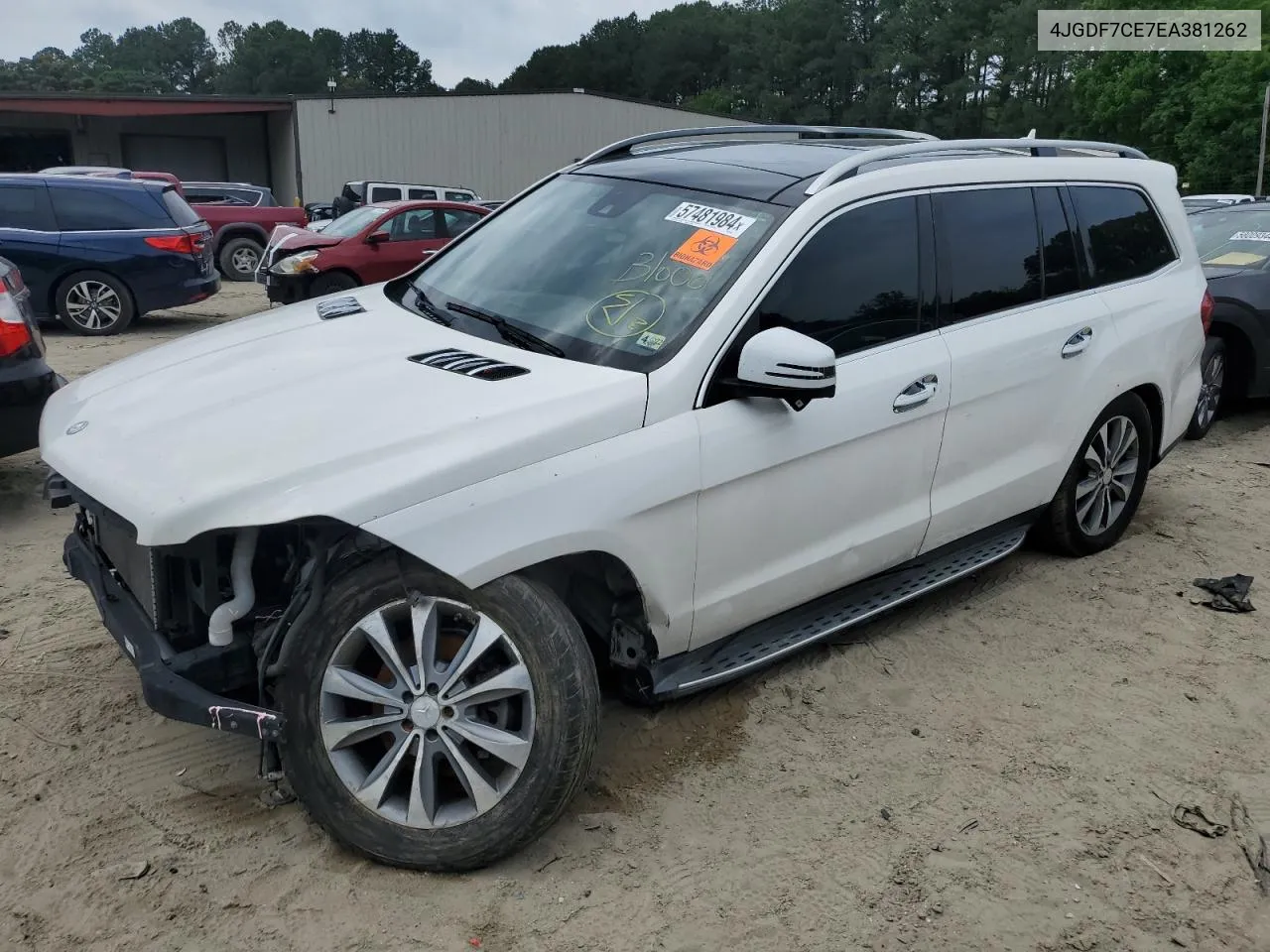 2014 Mercedes-Benz Gl 450 4Matic VIN: 4JGDF7CE7EA381262 Lot: 57481984