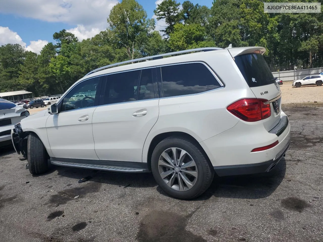 2014 Mercedes-Benz Gl 450 4Matic VIN: 4JGDF7CE8EA411465 Lot: 67269144