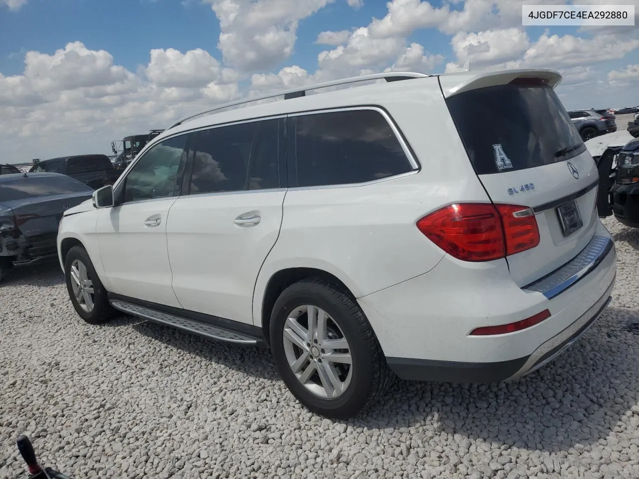 2014 Mercedes-Benz Gl 450 4Matic VIN: 4JGDF7CE4EA292880 Lot: 71659214