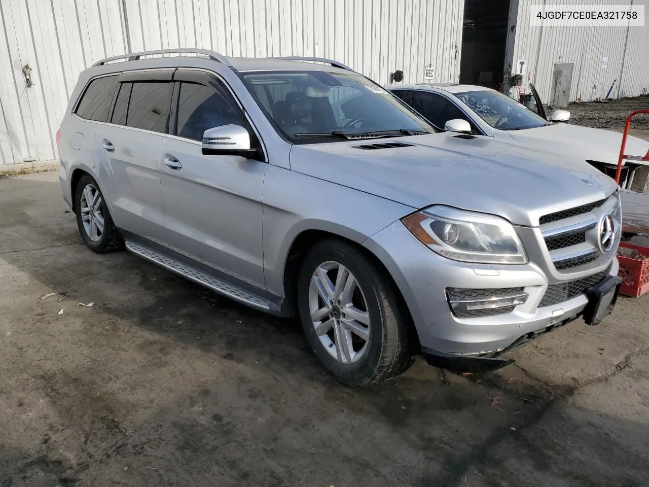 2014 Mercedes-Benz Gl 450 4Matic VIN: 4JGDF7CE0EA321758 Lot: 78299774