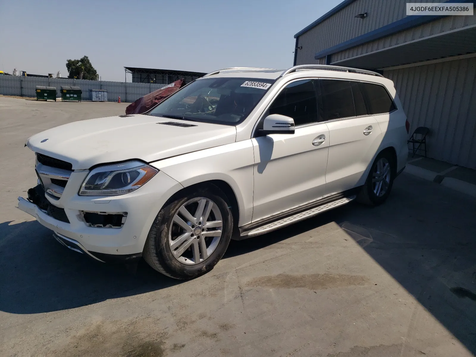 2015 Mercedes-Benz Gl 450 4Matic VIN: 4JGDF6EEXFA505386 Lot: 62853594