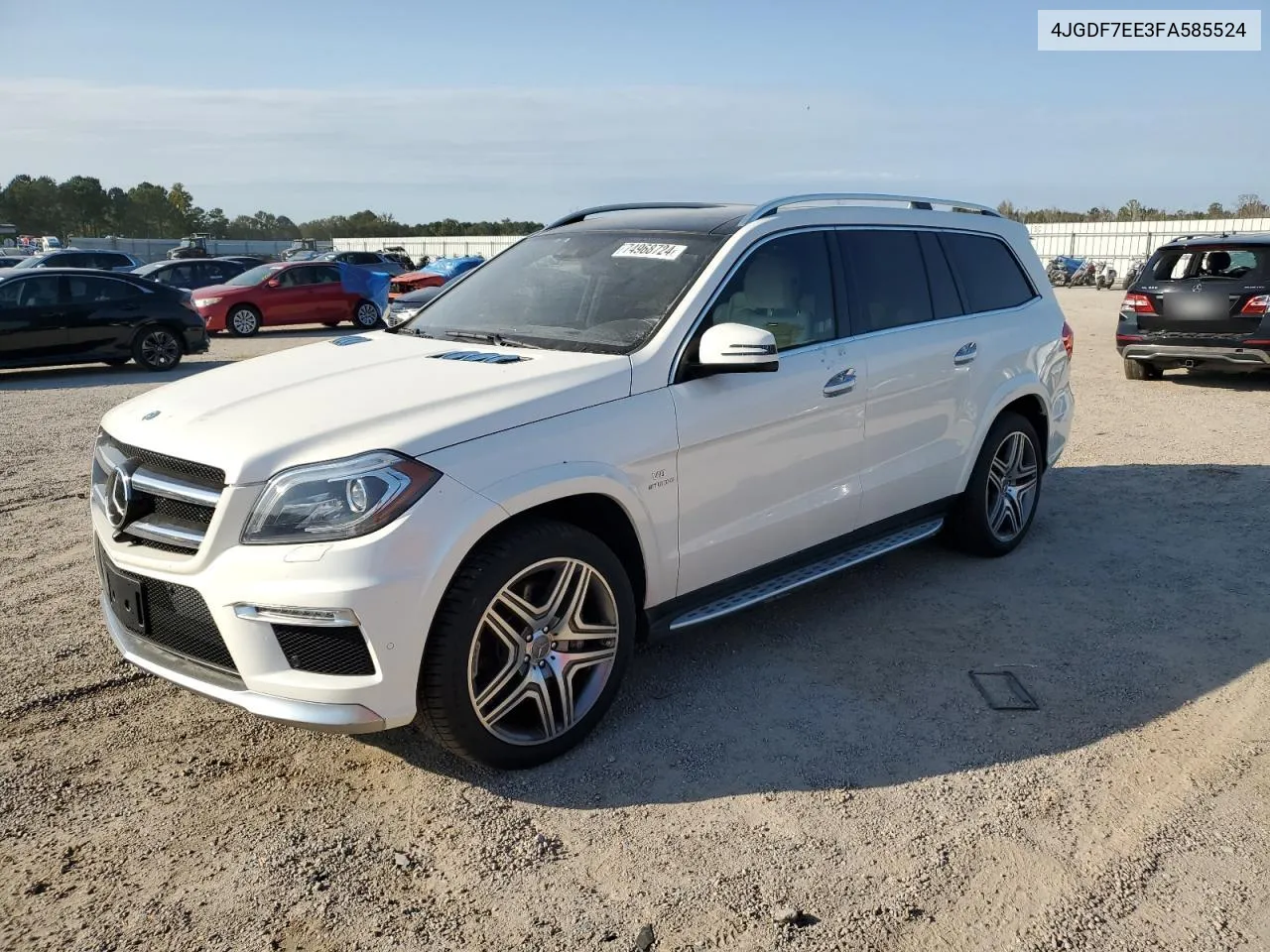 2015 Mercedes-Benz Gl 63 Amg VIN: 4JGDF7EE3FA585524 Lot: 74968724