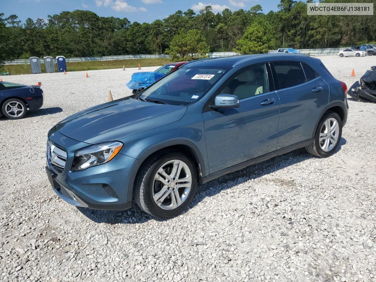 2015 Mercedes-Benz Gla 250 VIN: WDCTG4EB6FJ138181 Lot: 73397374