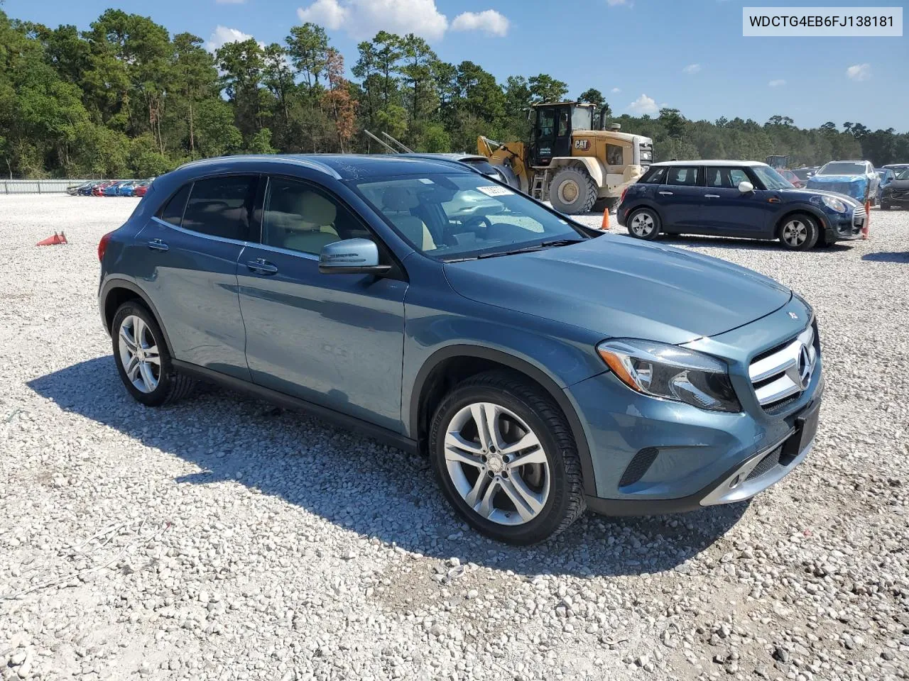 2015 Mercedes-Benz Gla 250 VIN: WDCTG4EB6FJ138181 Lot: 73397374