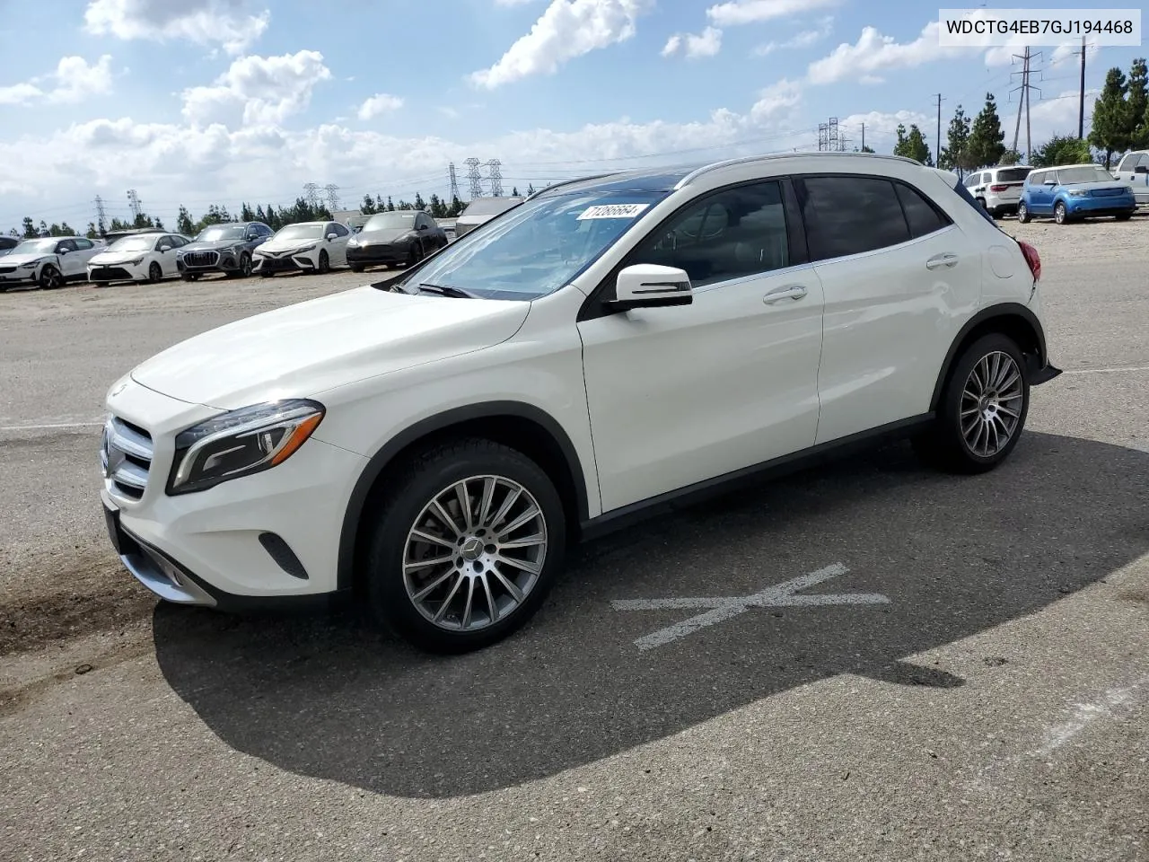 2016 Mercedes-Benz Gla 250 VIN: WDCTG4EB7GJ194468 Lot: 71286664