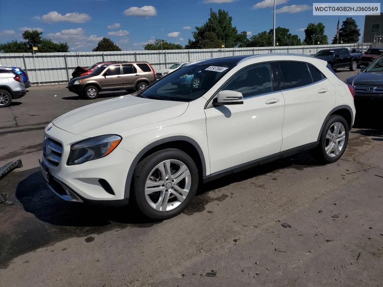 2017 Mercedes-Benz Gla 250 4Matic VIN: WDCTG4GB2HJ360569 Lot: 61347584