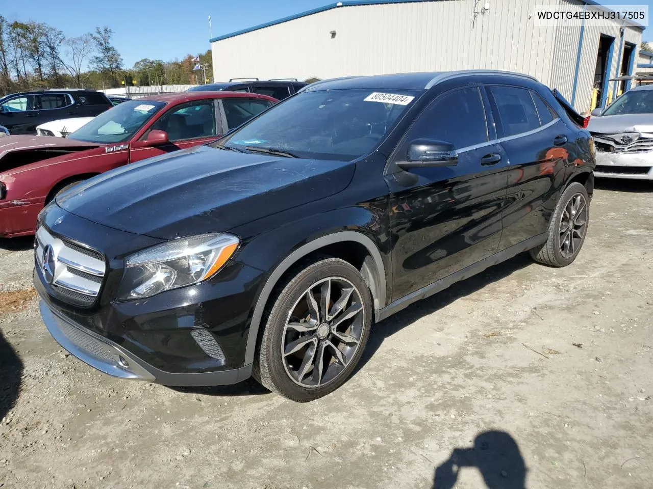 2017 Mercedes-Benz Gla 250 VIN: WDCTG4EBXHJ317505 Lot: 80504404