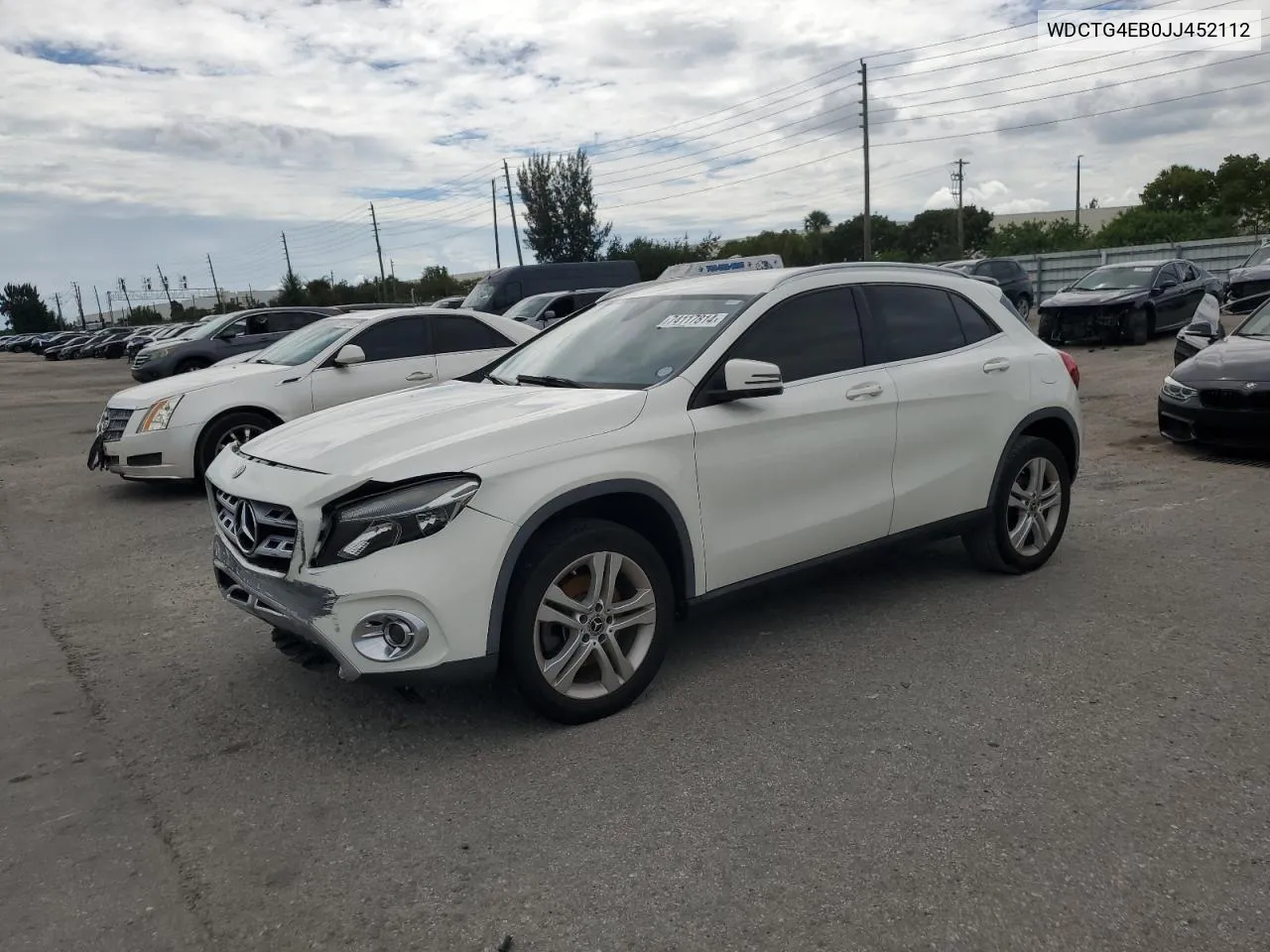 2018 Mercedes-Benz Gla 250 VIN: WDCTG4EB0JJ452112 Lot: 74117814