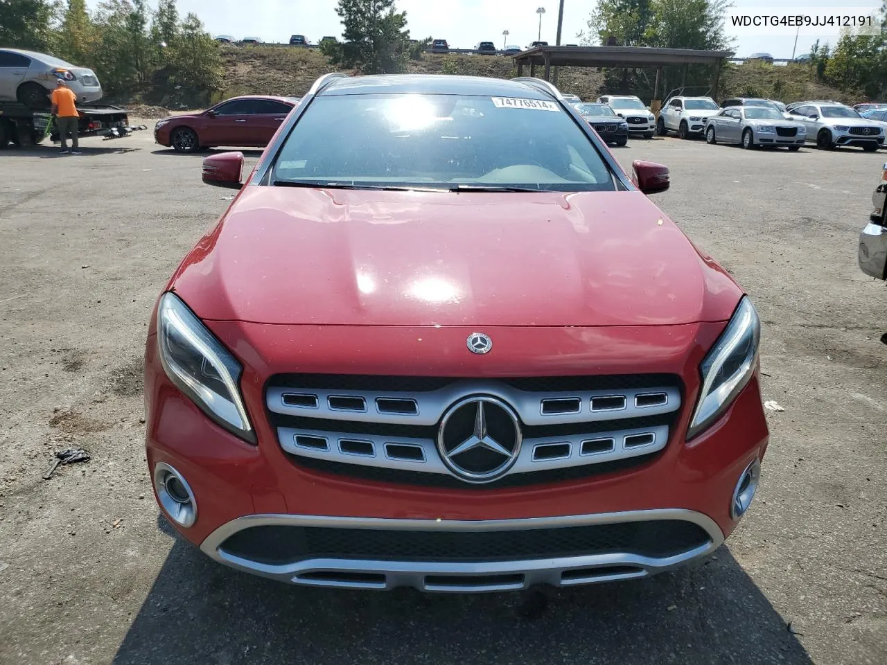 2018 Mercedes-Benz Gla 250 VIN: WDCTG4EB9JJ412191 Lot: 74776514