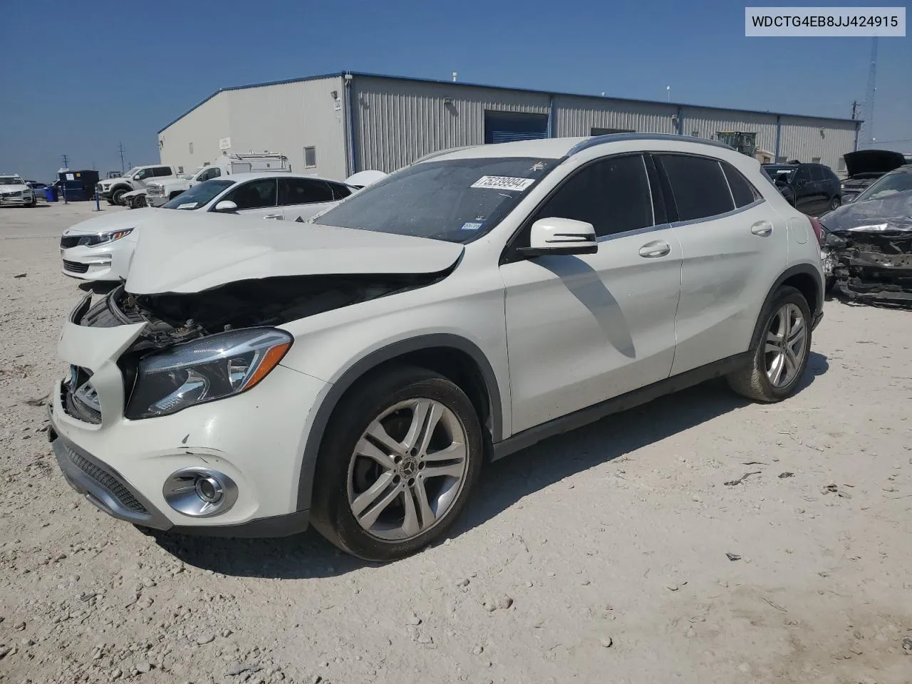 2018 Mercedes-Benz Gla 250 VIN: WDCTG4EB8JJ424915 Lot: 75239994