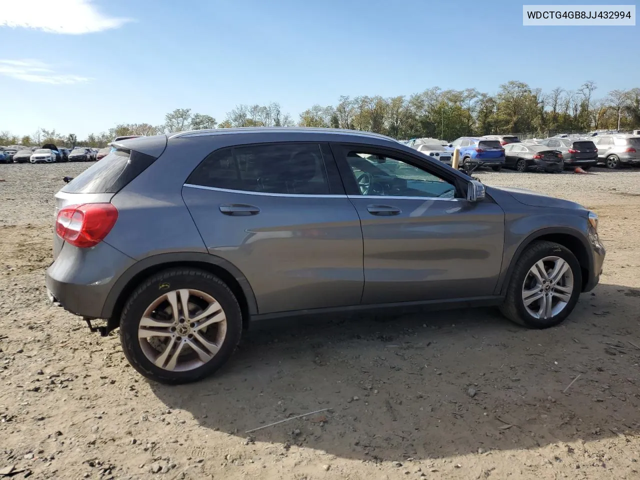 2018 Mercedes-Benz Gla 250 4Matic VIN: WDCTG4GB8JJ432994 Lot: 77614404