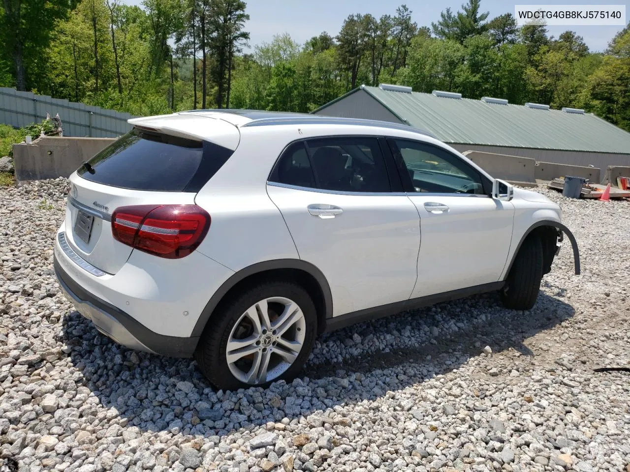 2019 Mercedes-Benz Gla 250 4Matic VIN: WDCTG4GB8KJ575140 Lot: 55093704