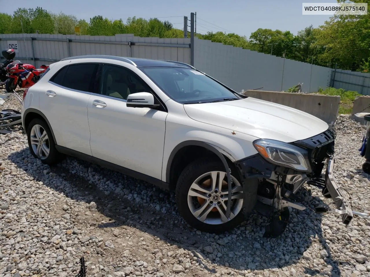 2019 Mercedes-Benz Gla 250 4Matic VIN: WDCTG4GB8KJ575140 Lot: 55093704