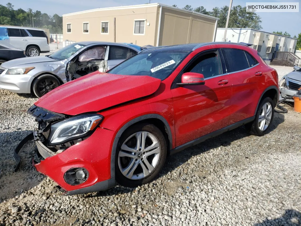 2019 Mercedes-Benz Gla 250 VIN: WDCTG4EB6KJ551731 Lot: 59649224