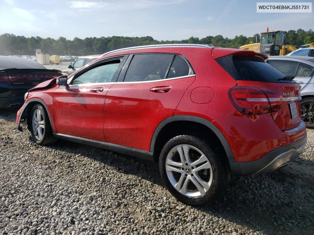 2019 Mercedes-Benz Gla 250 VIN: WDCTG4EB6KJ551731 Lot: 59649224