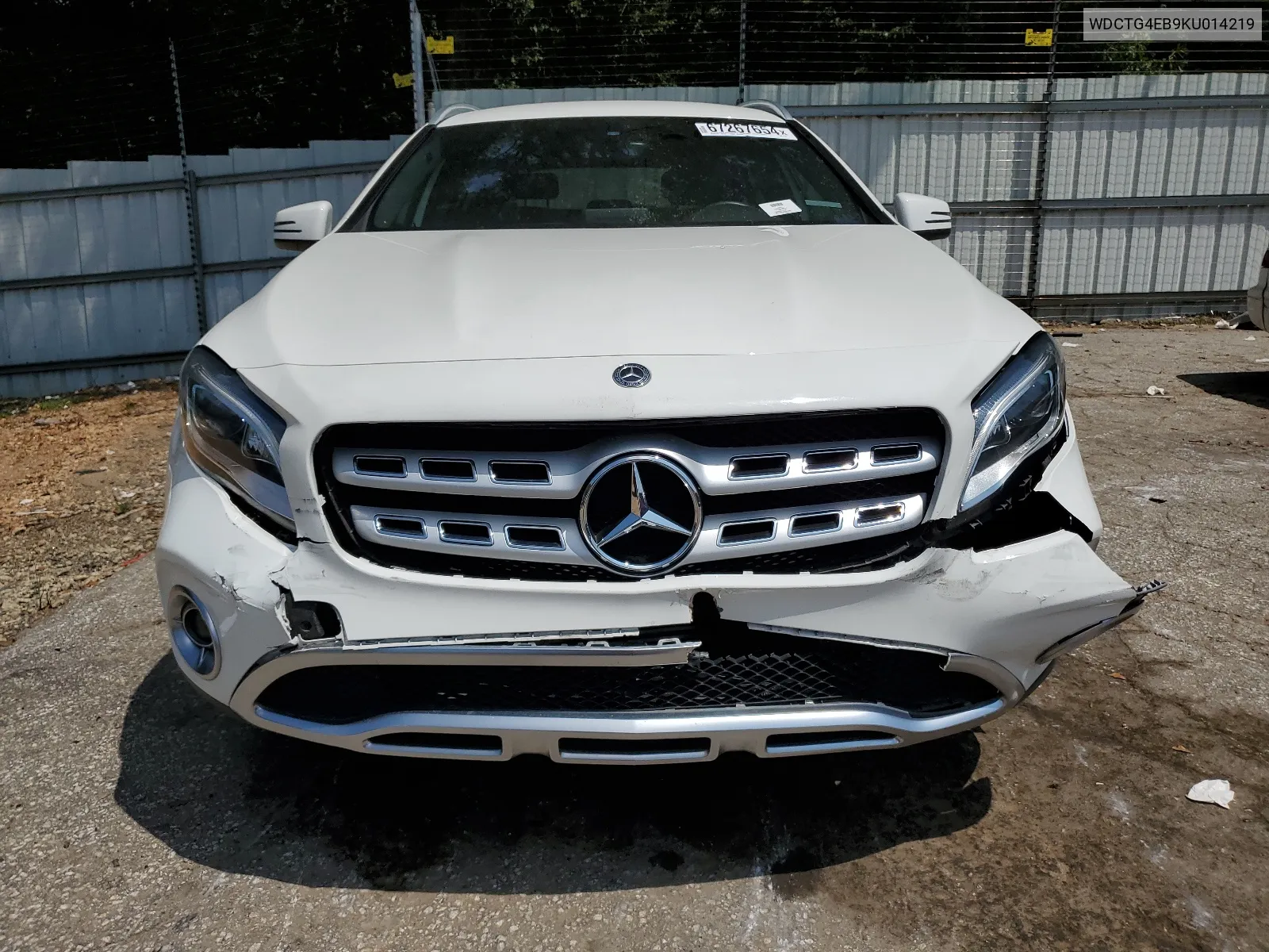 2019 Mercedes-Benz Gla 250 VIN: WDCTG4EB9KU014219 Lot: 67267654