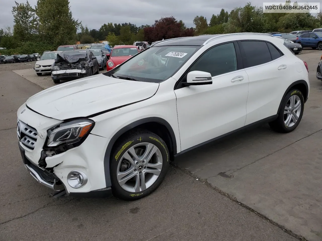 2019 Mercedes-Benz Gla 250 4Matic VIN: WDCTG4GB4KJ642445 Lot: 71753624