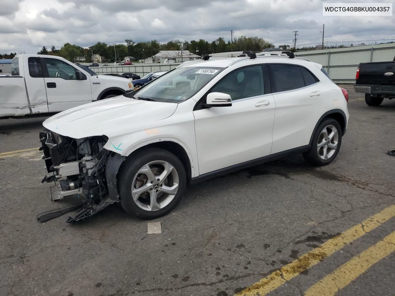 2019 Mercedes-Benz Gla 250 4Matic VIN: WDCTG4GB8KU004357 Lot: 71968794