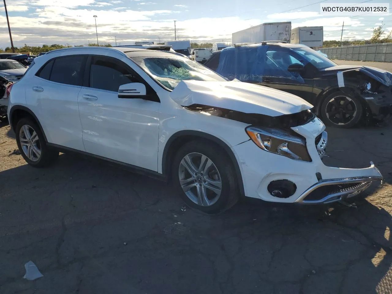 2019 Mercedes-Benz Gla 250 4Matic VIN: WDCTG4GB7KU012532 Lot: 74183134