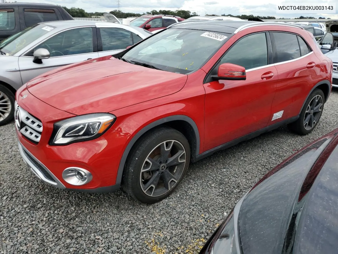 2019 Mercedes-Benz Gla 250 VIN: WDCTG4EB2KU003143 Lot: 74325624