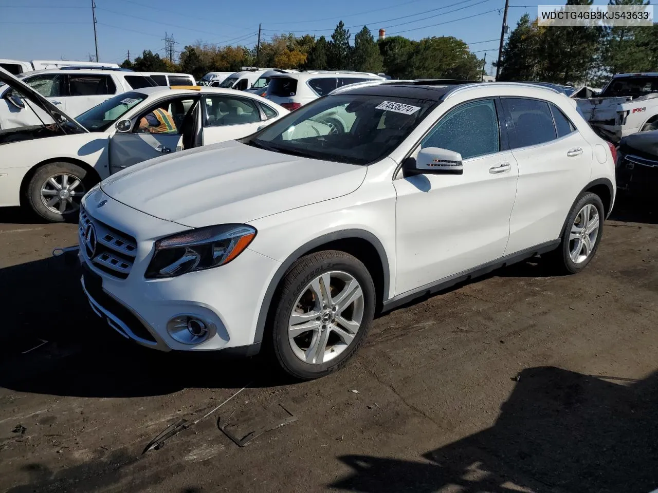 2019 Mercedes-Benz Gla 250 4Matic VIN: WDCTG4GB3KJ543633 Lot: 74538274