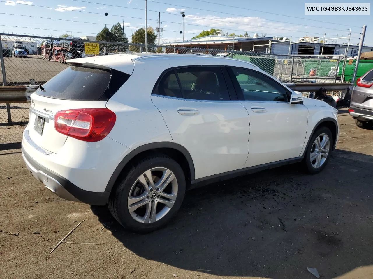 2019 Mercedes-Benz Gla 250 4Matic VIN: WDCTG4GB3KJ543633 Lot: 74538274