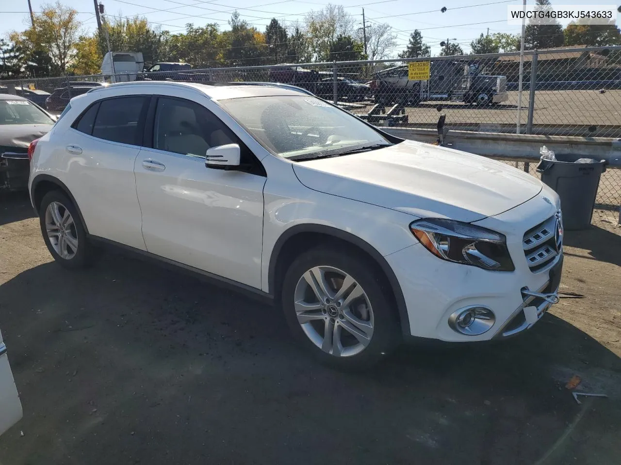 2019 Mercedes-Benz Gla 250 4Matic VIN: WDCTG4GB3KJ543633 Lot: 74538274