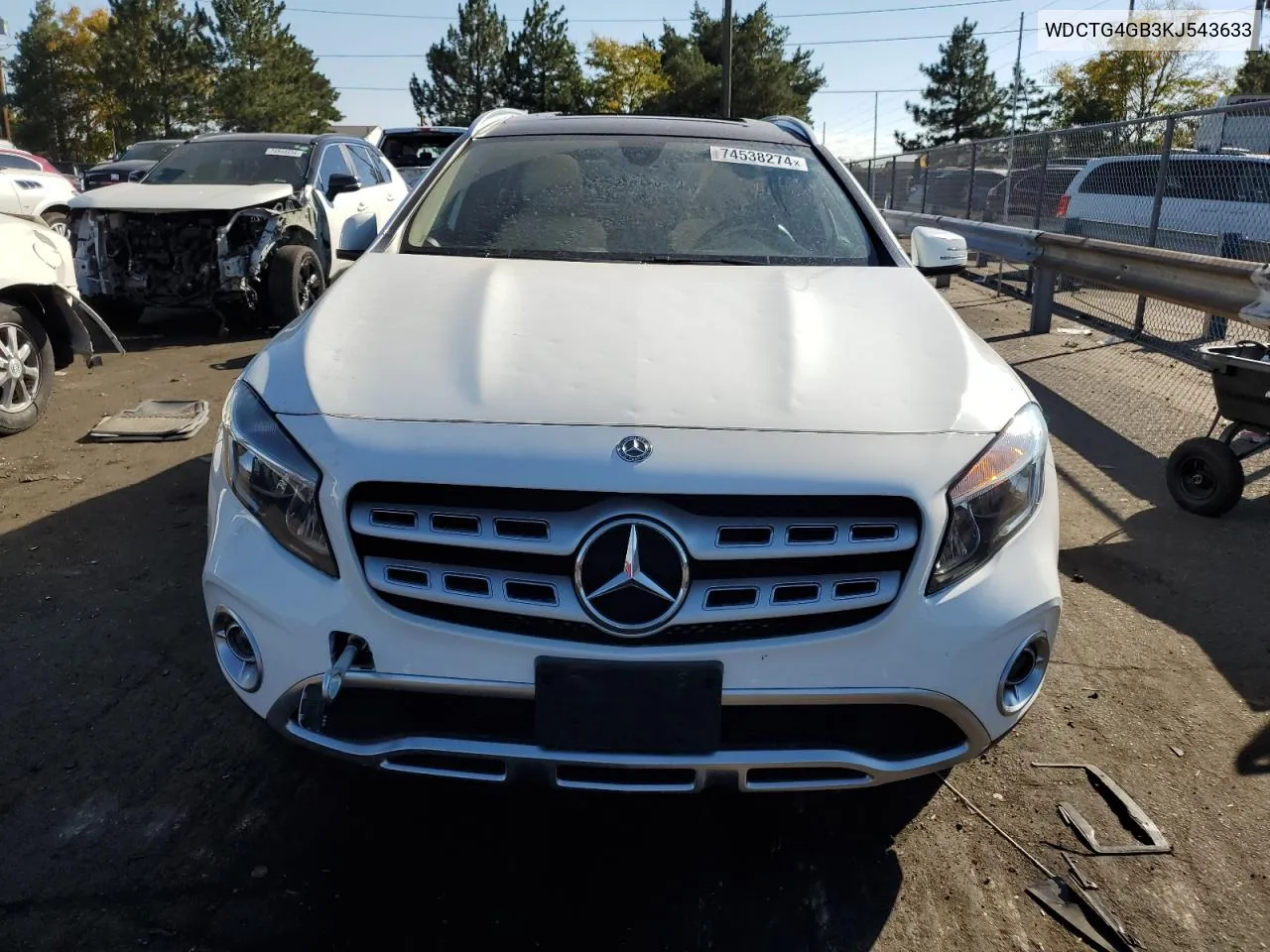 2019 Mercedes-Benz Gla 250 4Matic VIN: WDCTG4GB3KJ543633 Lot: 74538274