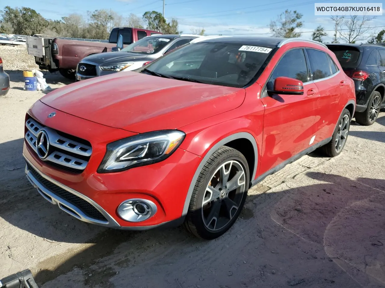 2019 Mercedes-Benz Gla 250 4Matic VIN: WDCTG4GB7KU016418 Lot: 76117754