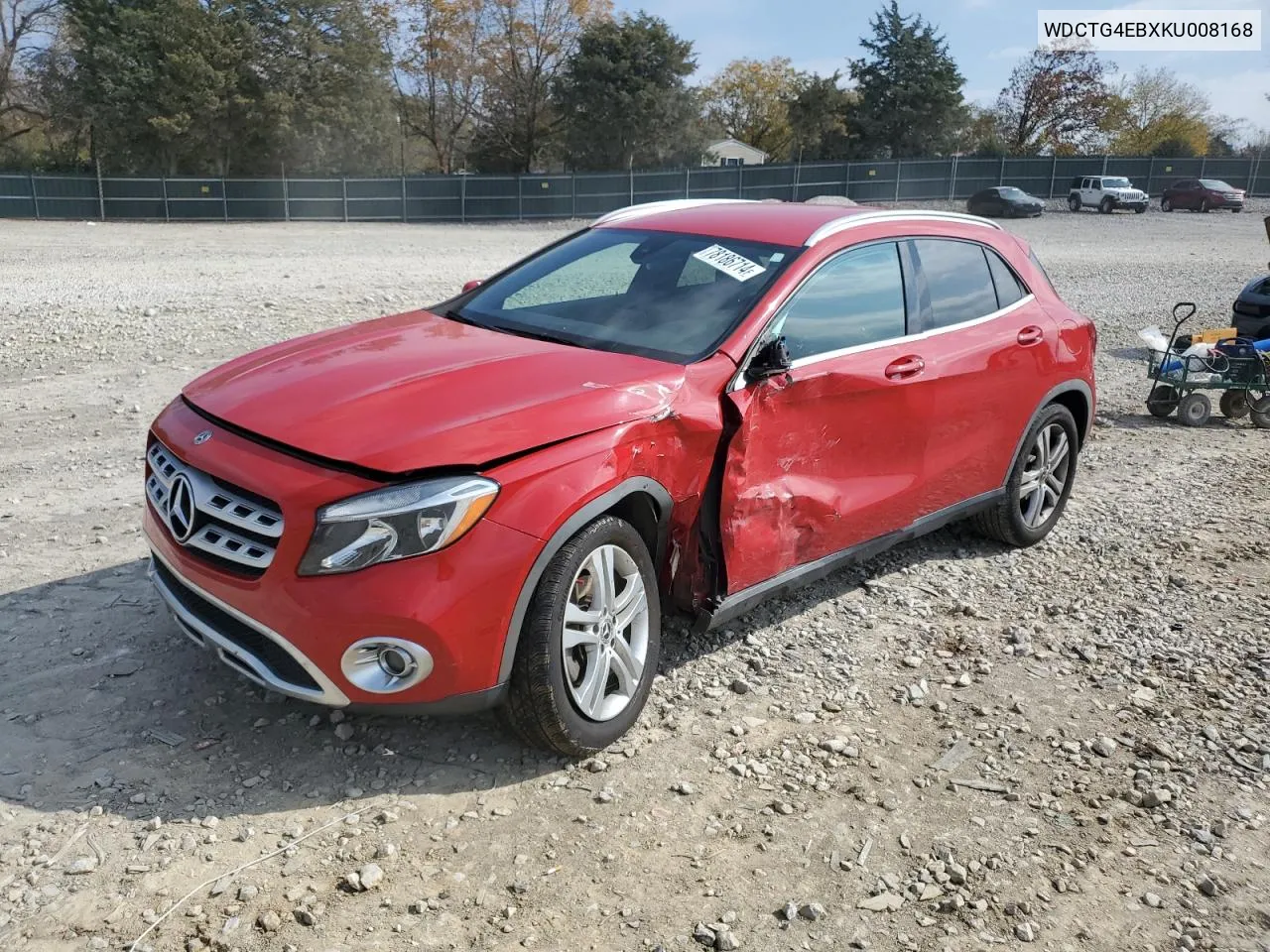 2019 Mercedes-Benz Gla 250 VIN: WDCTG4EBXKU008168 Lot: 78186714