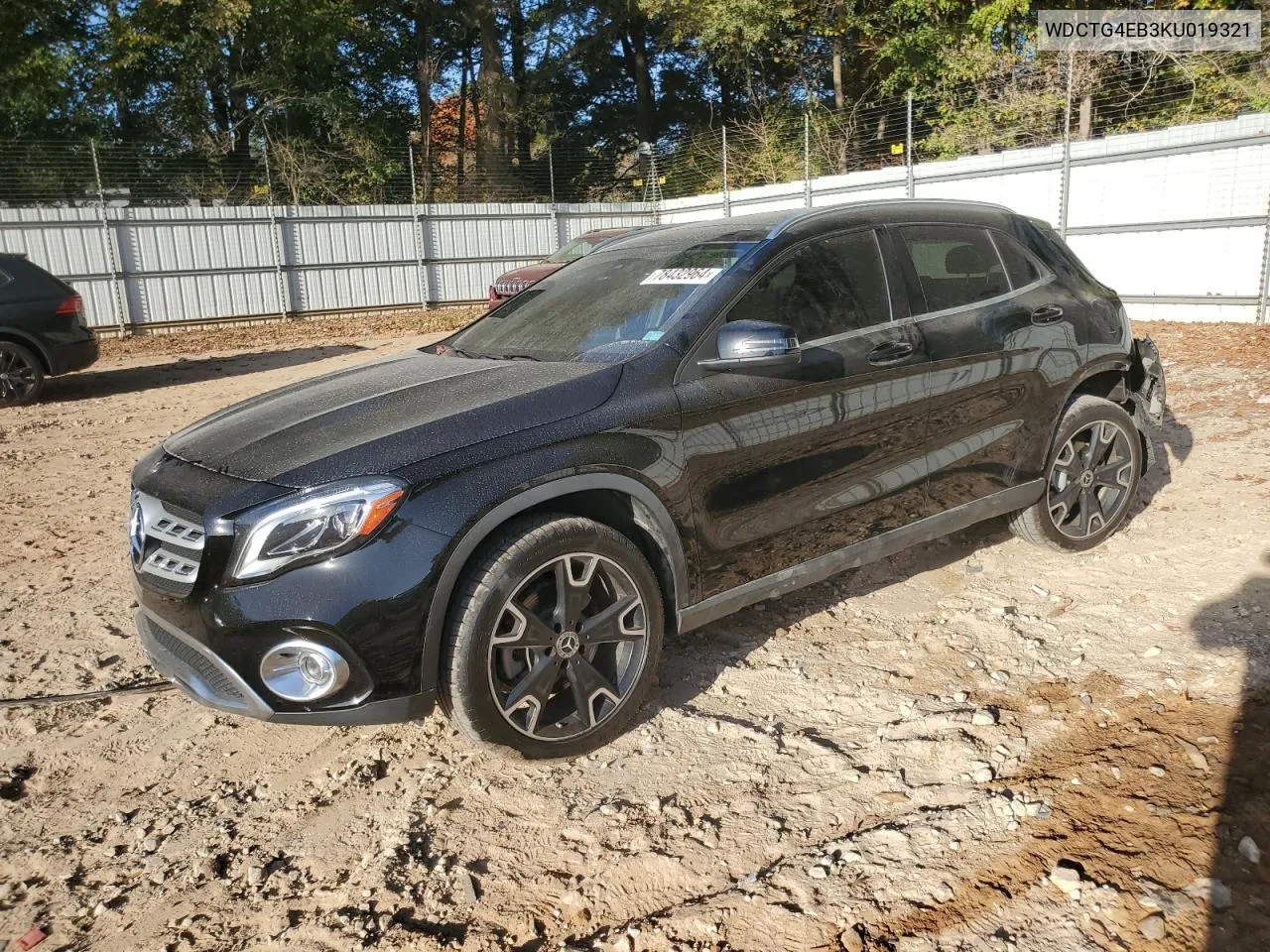 2019 Mercedes-Benz Gla 250 VIN: WDCTG4EB3KU019321 Lot: 78432964