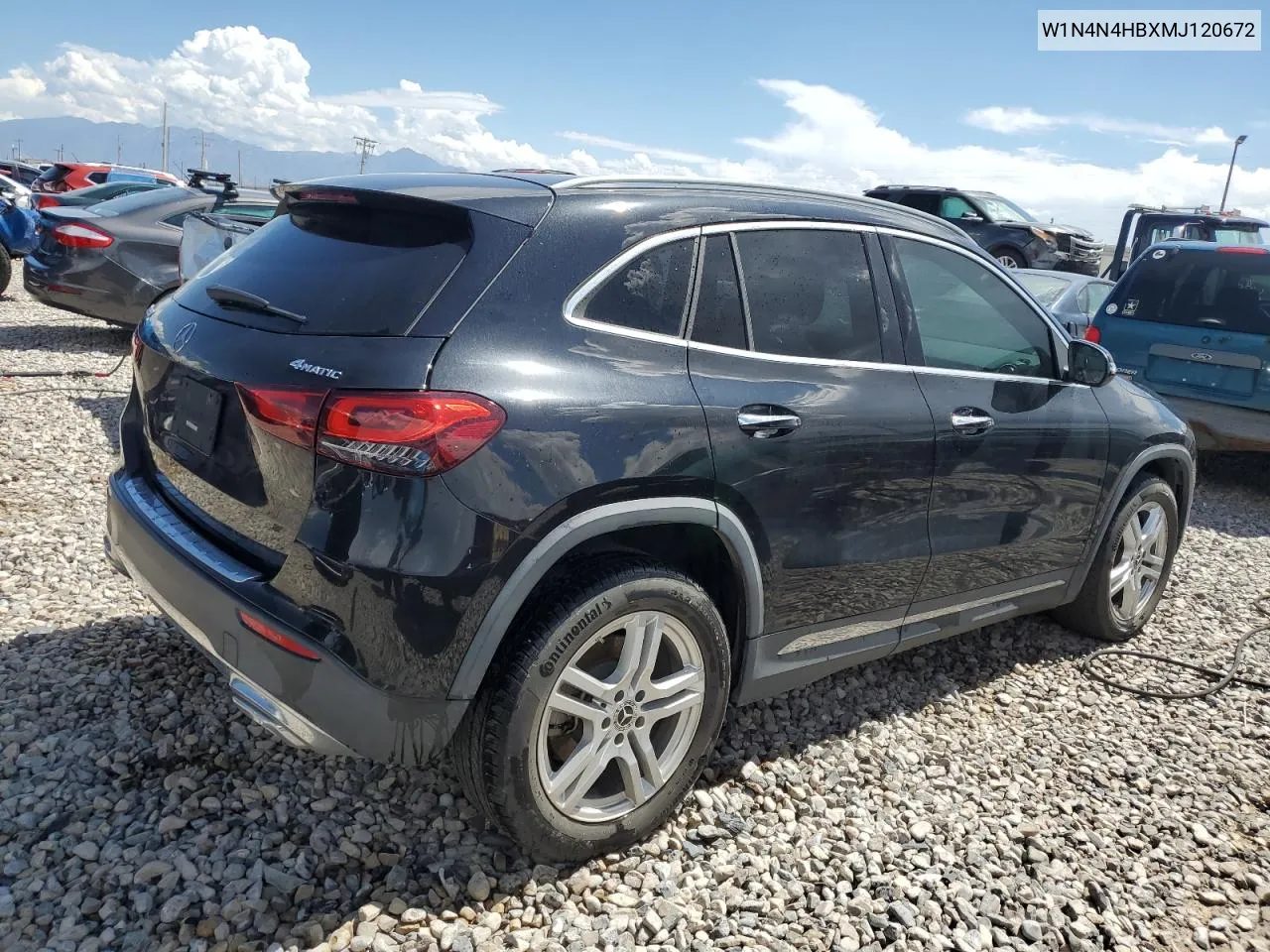 2021 Mercedes-Benz Gla 250 4Matic VIN: W1N4N4HBXMJ120672 Lot: 67560744