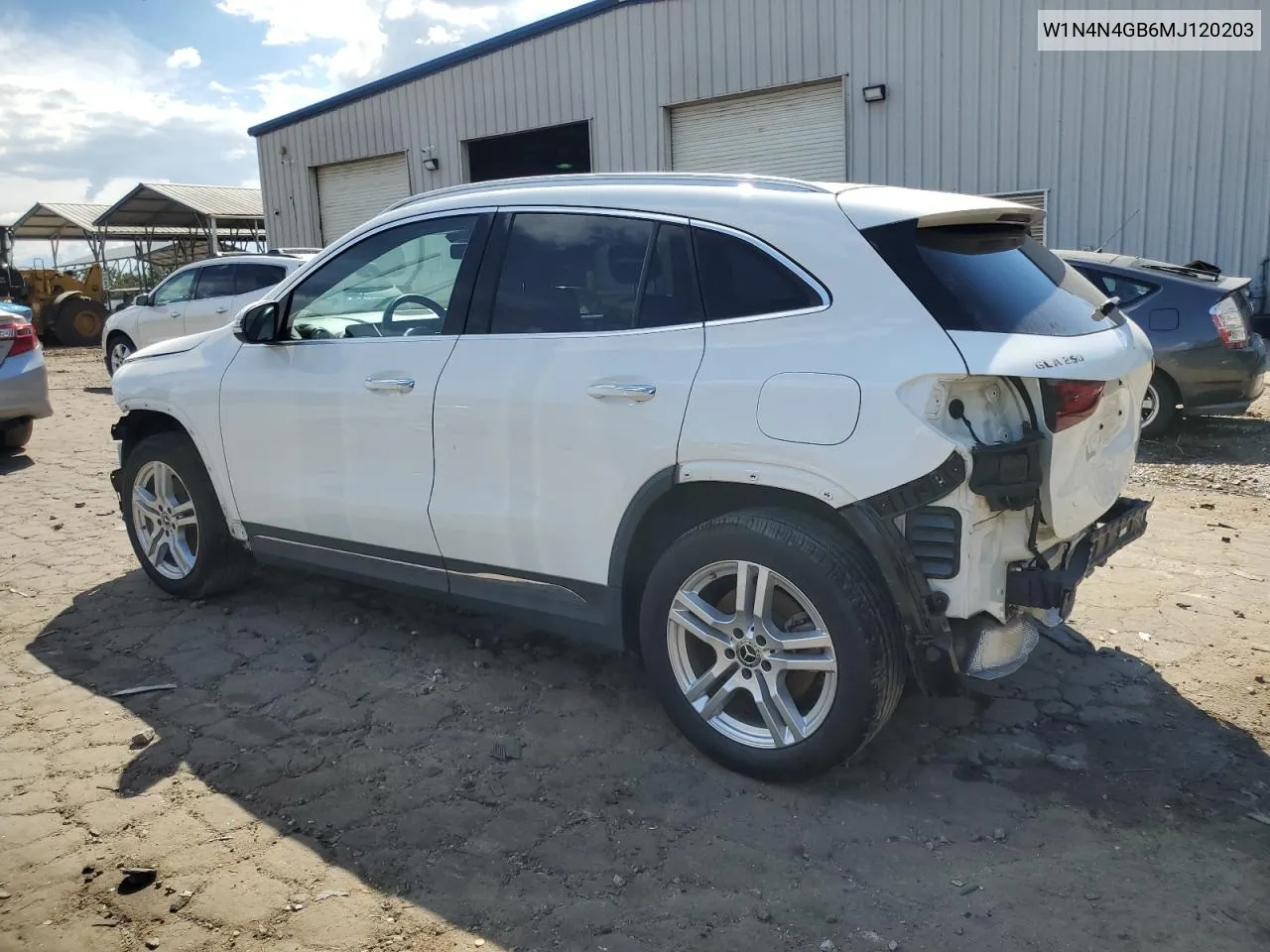 2021 Mercedes-Benz Gla 250 VIN: W1N4N4GB6MJ120203 Lot: 71181444