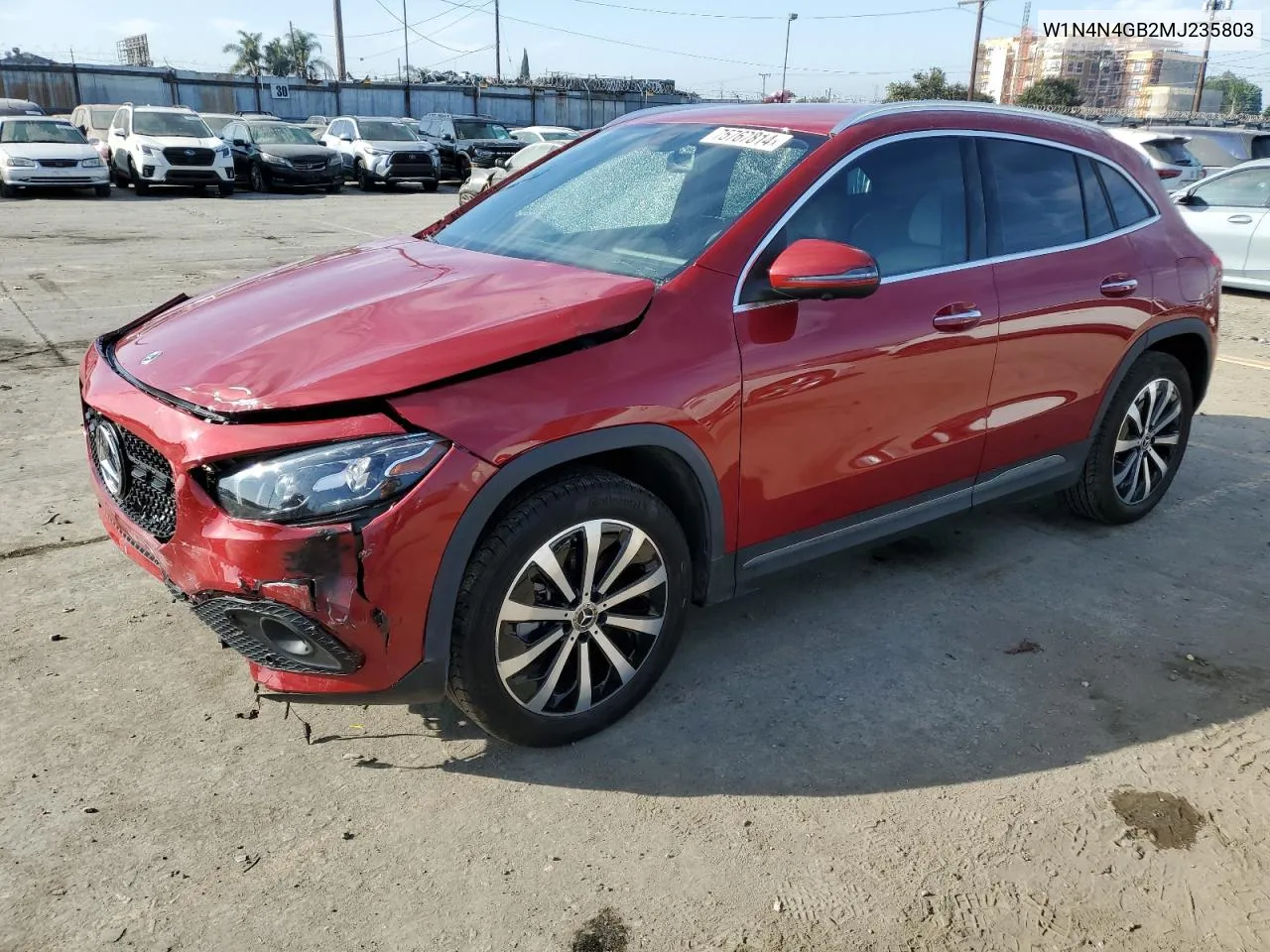 2021 Mercedes-Benz Gla 250 VIN: W1N4N4GB2MJ235803 Lot: 75767814