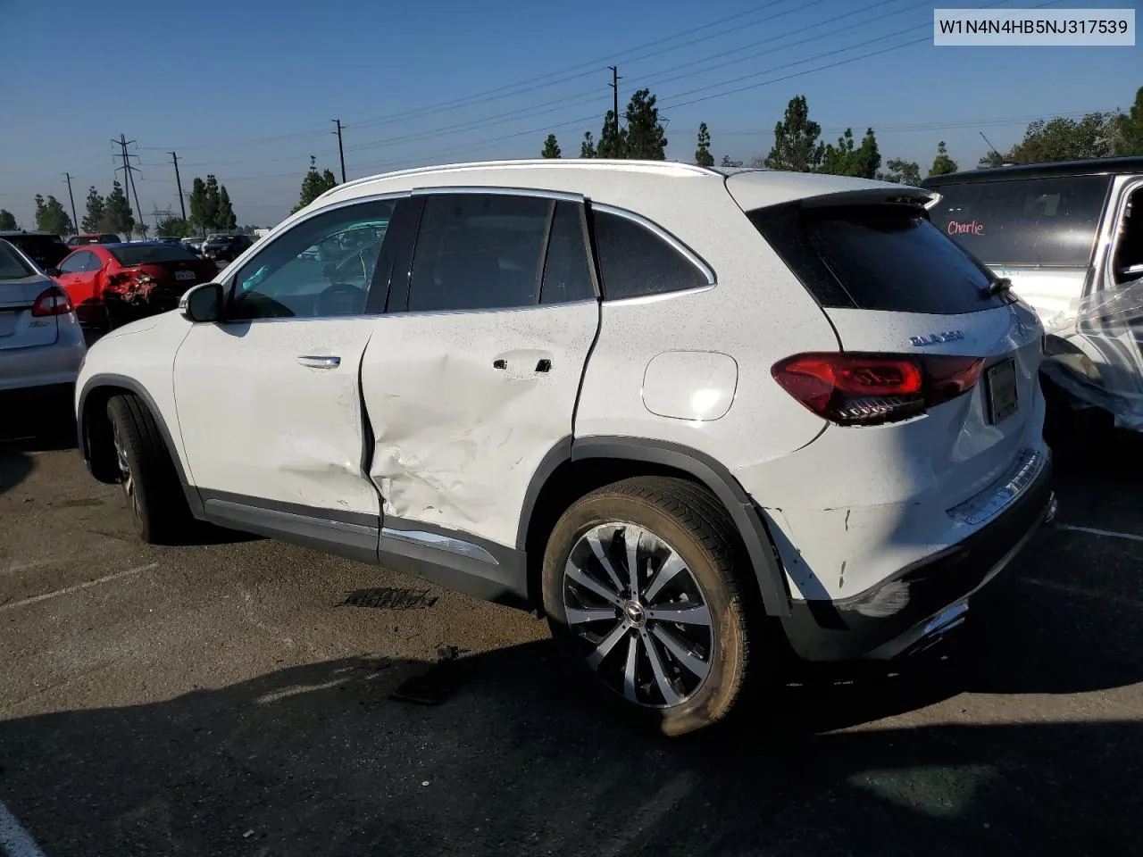 2022 Mercedes-Benz Gla 250 4Matic VIN: W1N4N4HB5NJ317539 Lot: 72725724