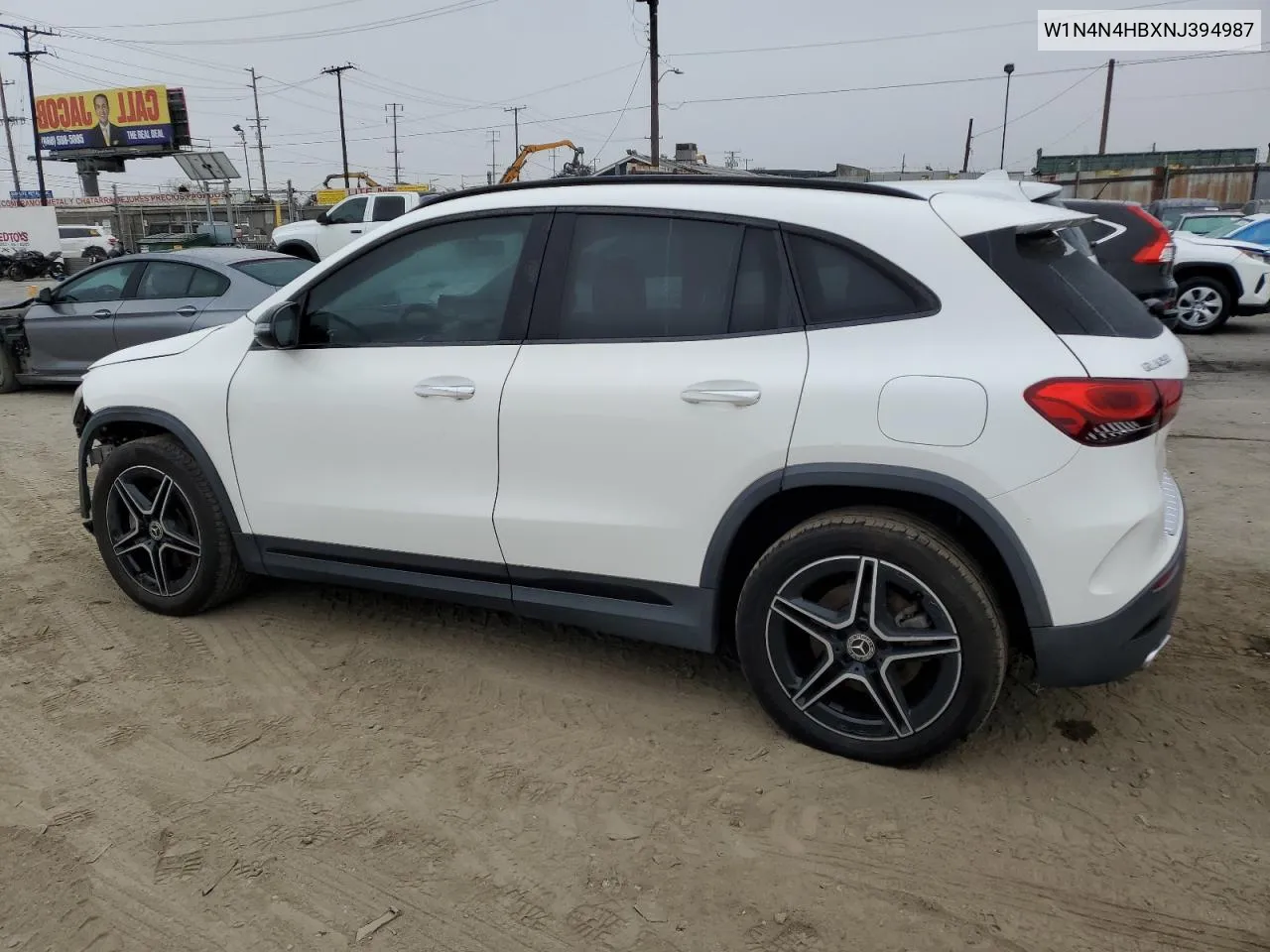 2022 Mercedes-Benz Gla 250 4Matic VIN: W1N4N4HBXNJ394987 Lot: 73139504