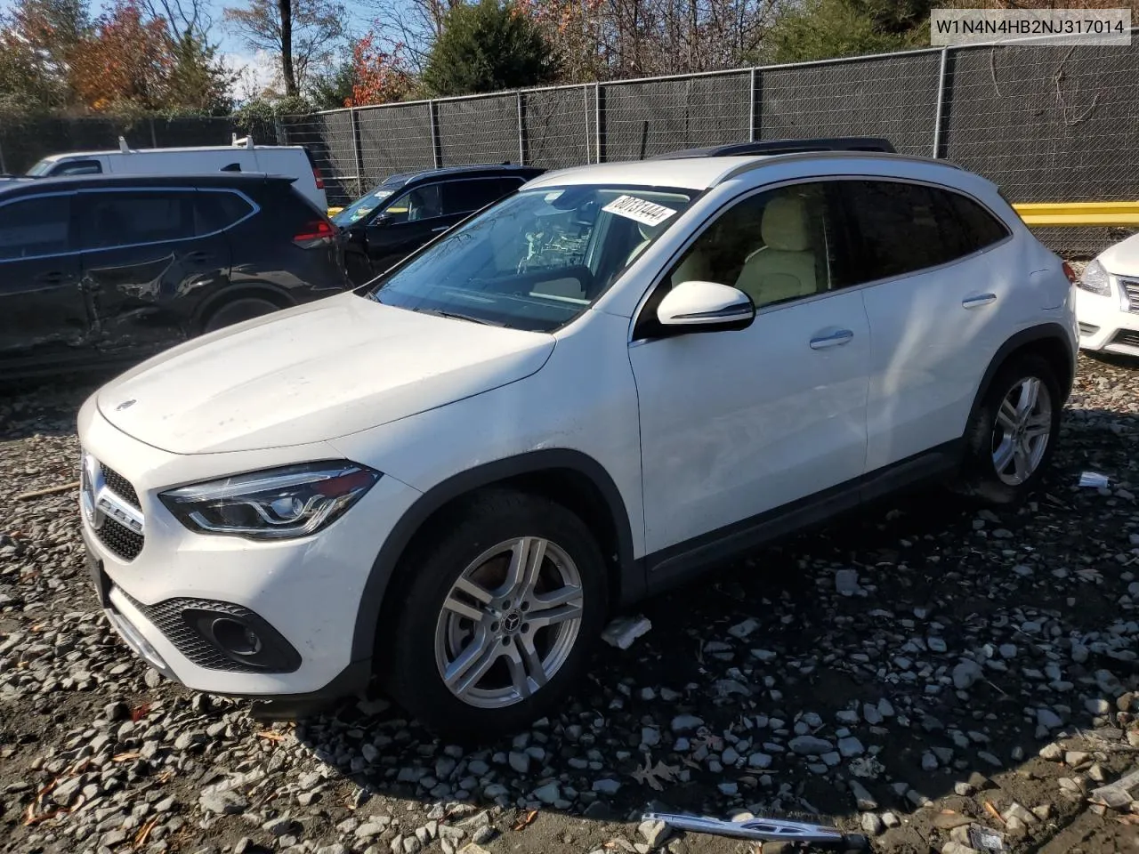 2022 Mercedes-Benz Gla 250 4Matic VIN: W1N4N4HB2NJ317014 Lot: 80131444