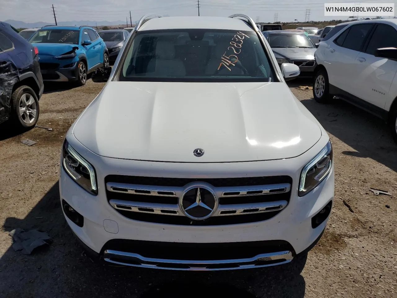 2020 Mercedes-Benz Glb 250 VIN: W1N4M4GB0LW067602 Lot: 74528324