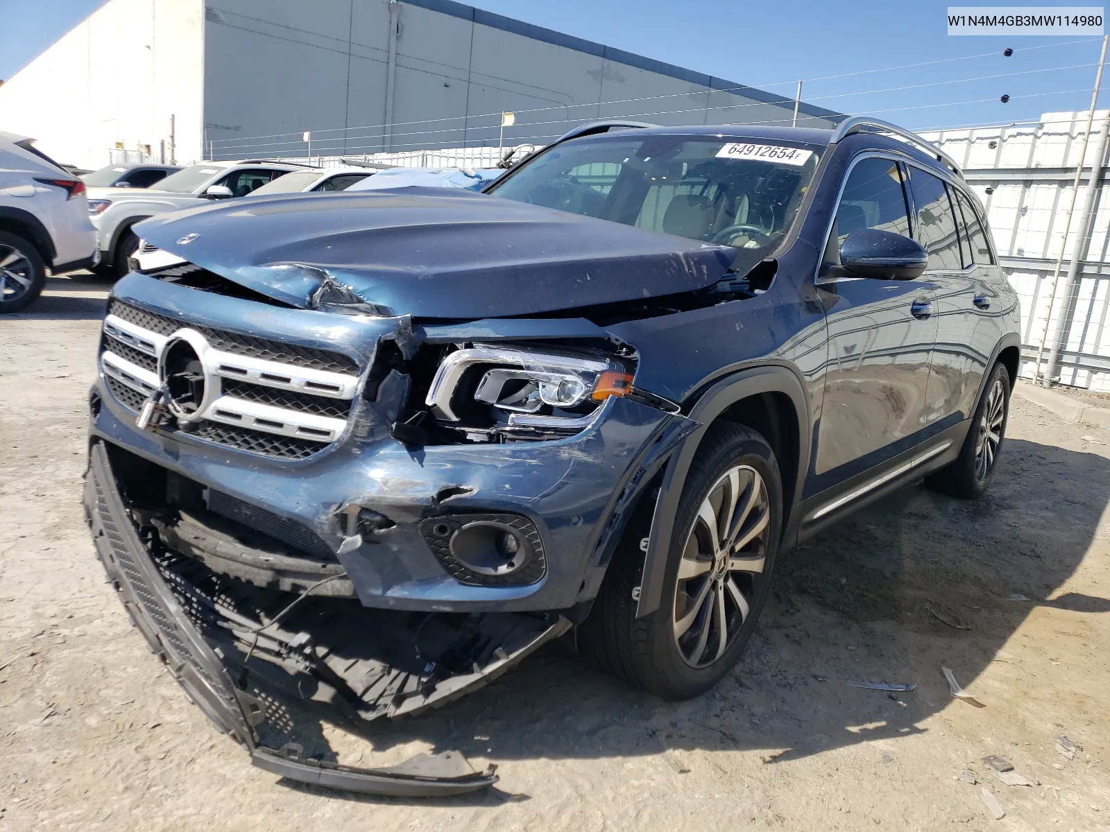 2021 Mercedes-Benz Glb 250 VIN: W1N4M4GB3MW114980 Lot: 64912654