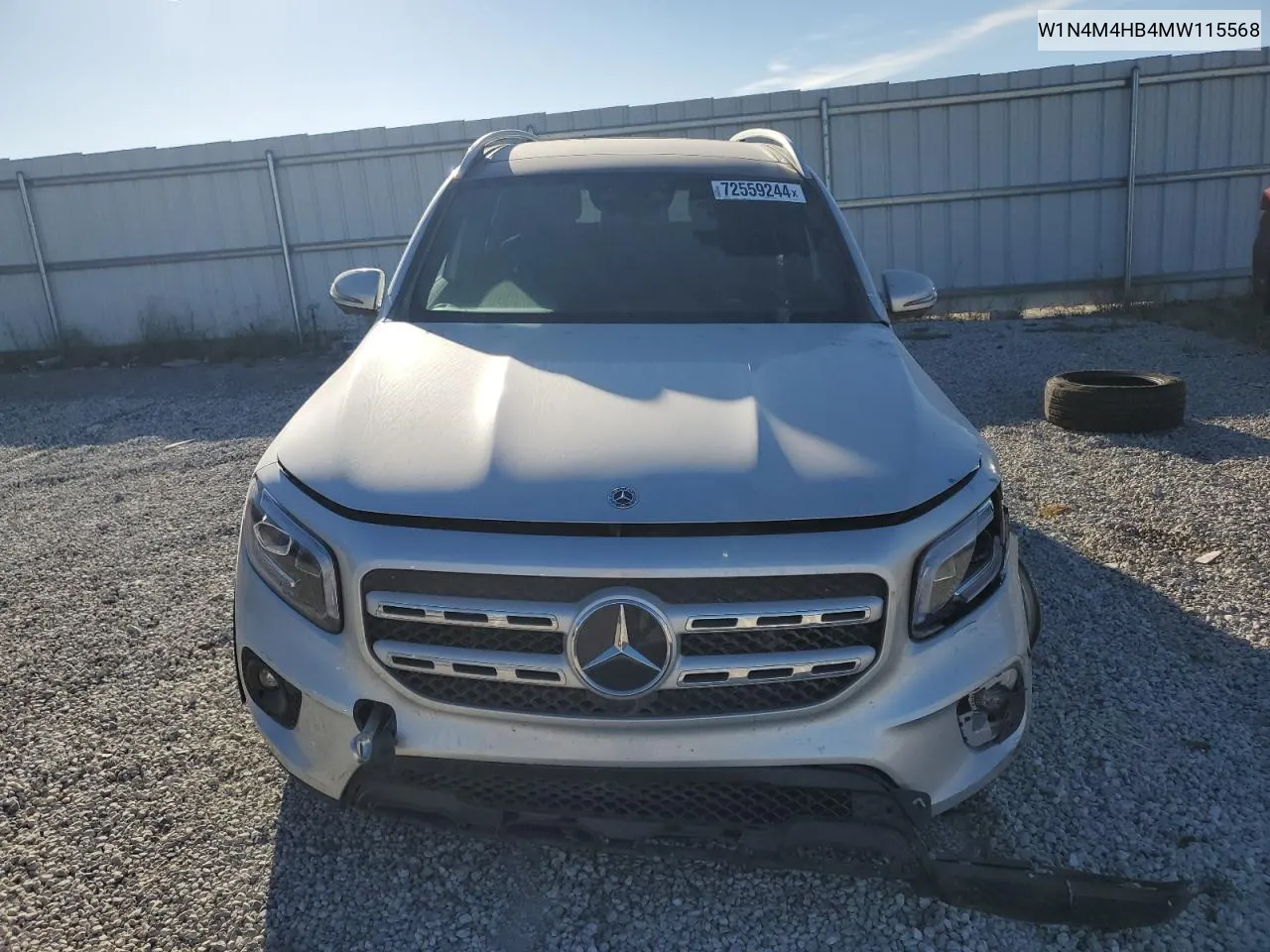 2021 Mercedes-Benz Glb 250 4Matic VIN: W1N4M4HB4MW115568 Lot: 72559244