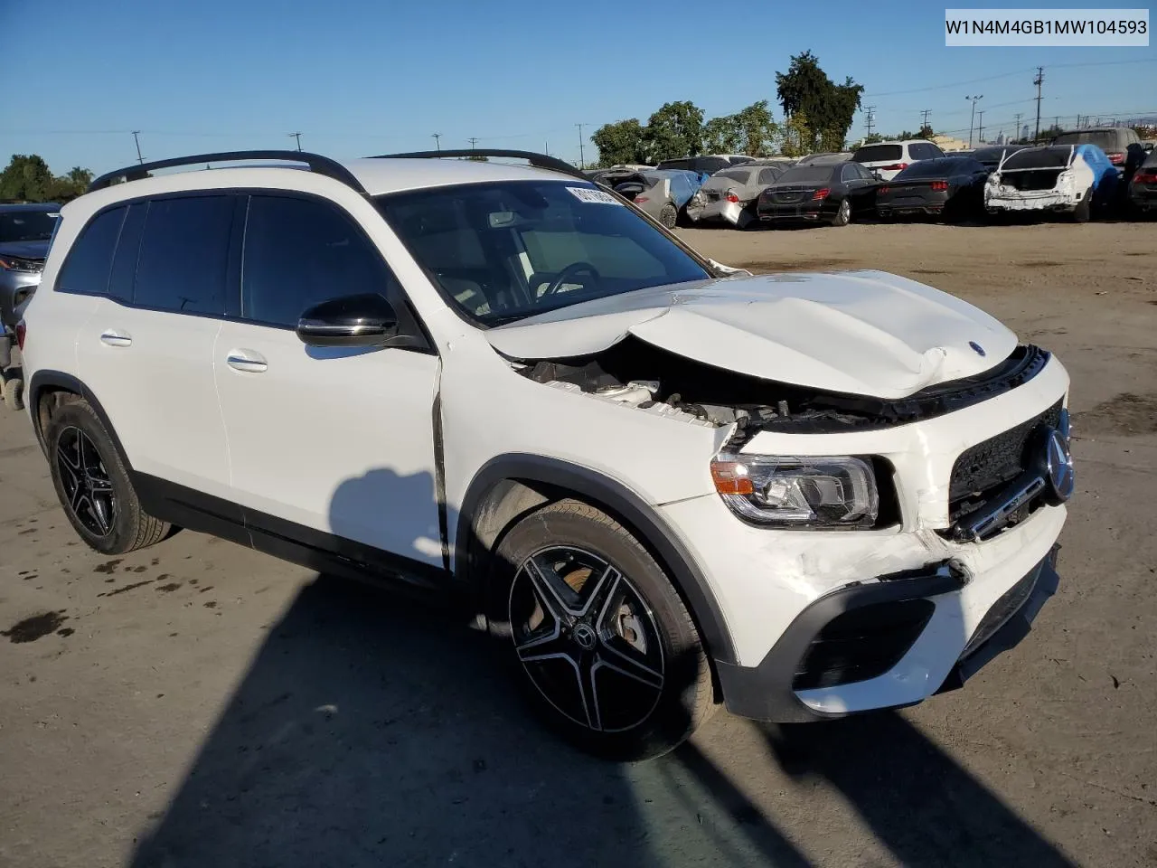 2021 Mercedes-Benz Glb 250 VIN: W1N4M4GB1MW104593 Lot: 80116854