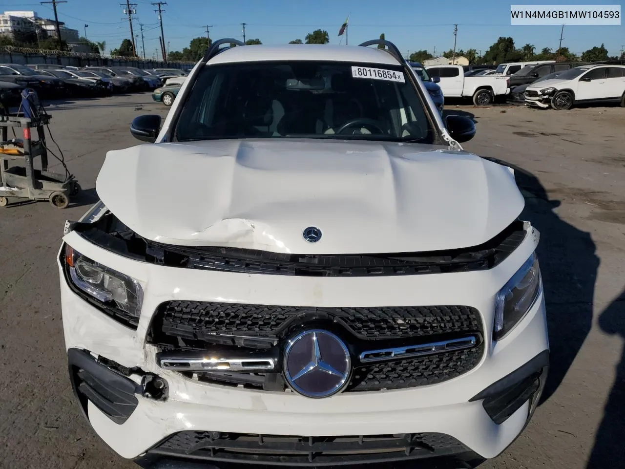 2021 Mercedes-Benz Glb 250 VIN: W1N4M4GB1MW104593 Lot: 80116854