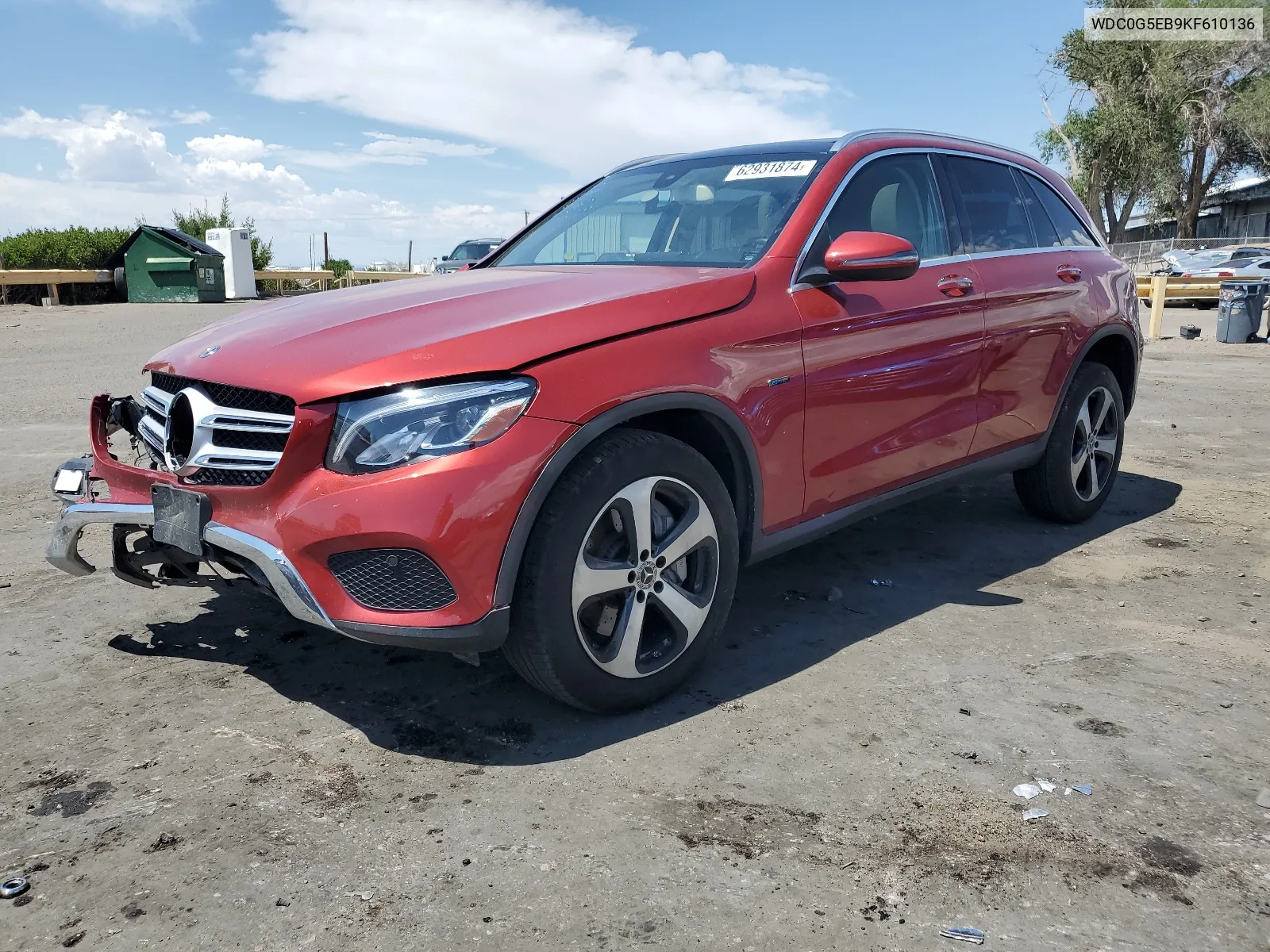 2019 Mercedes-Benz Glc 350E VIN: WDC0G5EB9KF610136 Lot: 62931874