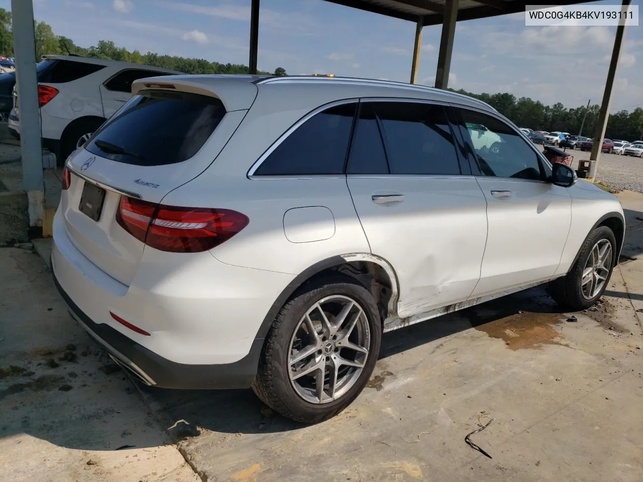 2019 Mercedes-Benz Glc 300 4Matic VIN: WDC0G4KB4KV193111 Lot: 71766234