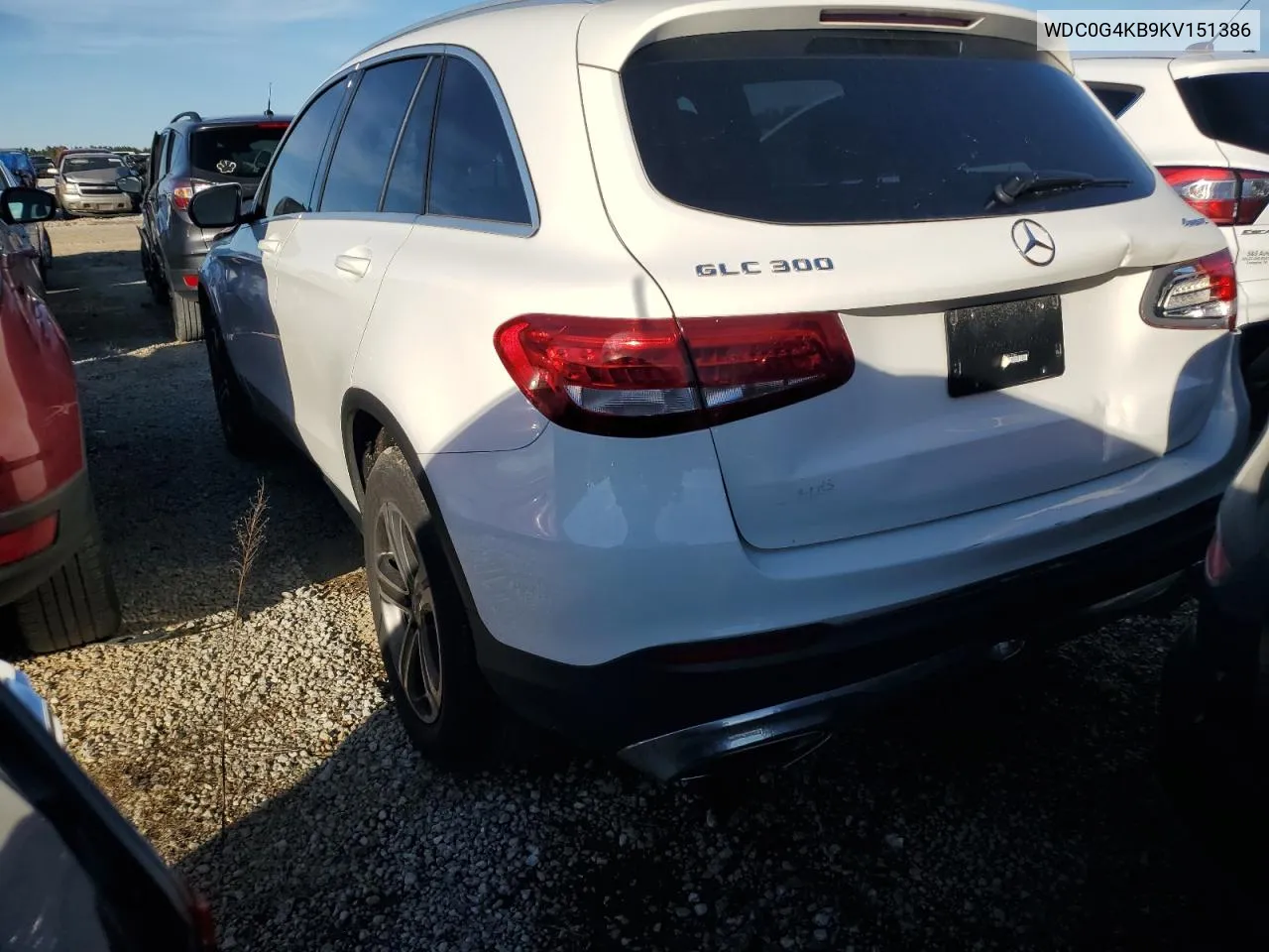 2019 Mercedes-Benz Glc 300 4Matic VIN: WDC0G4KB9KV151386 Lot: 79818164