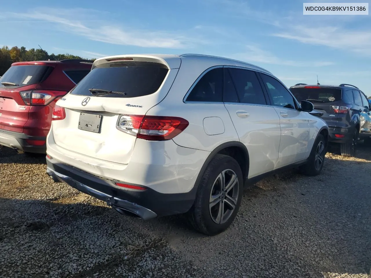 2019 Mercedes-Benz Glc 300 4Matic VIN: WDC0G4KB9KV151386 Lot: 79818164