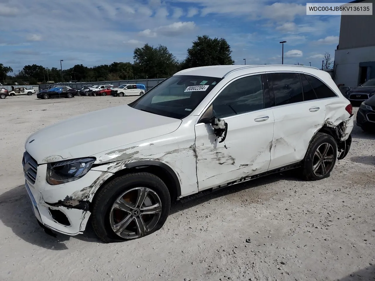 2019 Mercedes-Benz Glc 300 VIN: WDC0G4JB6KV136135 Lot: 80802204