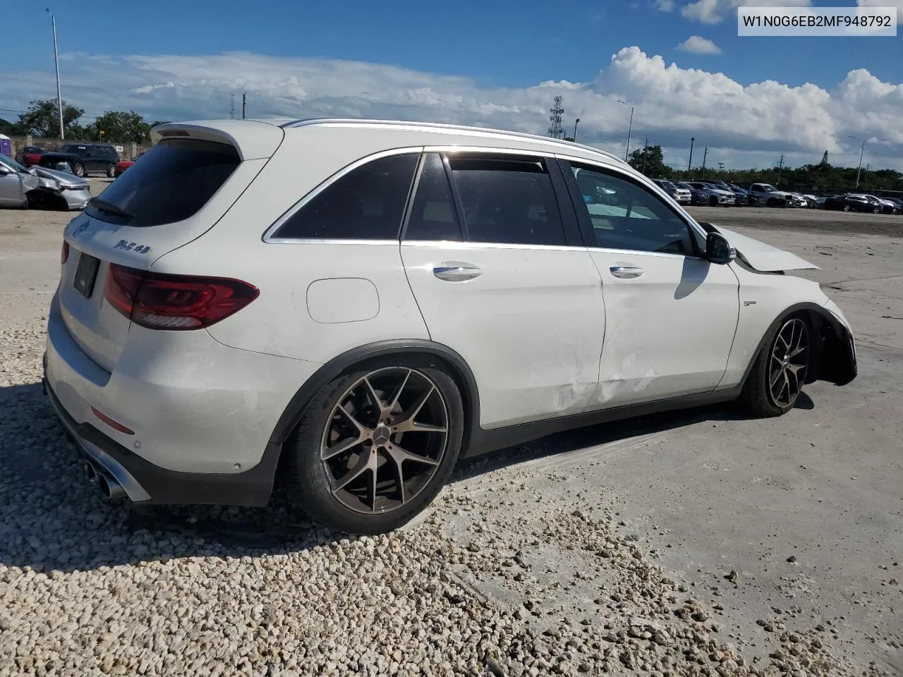 2021 Mercedes-Benz Glc 43 4Matic Amg VIN: W1N0G6EB2MF948792 Lot: 78141964