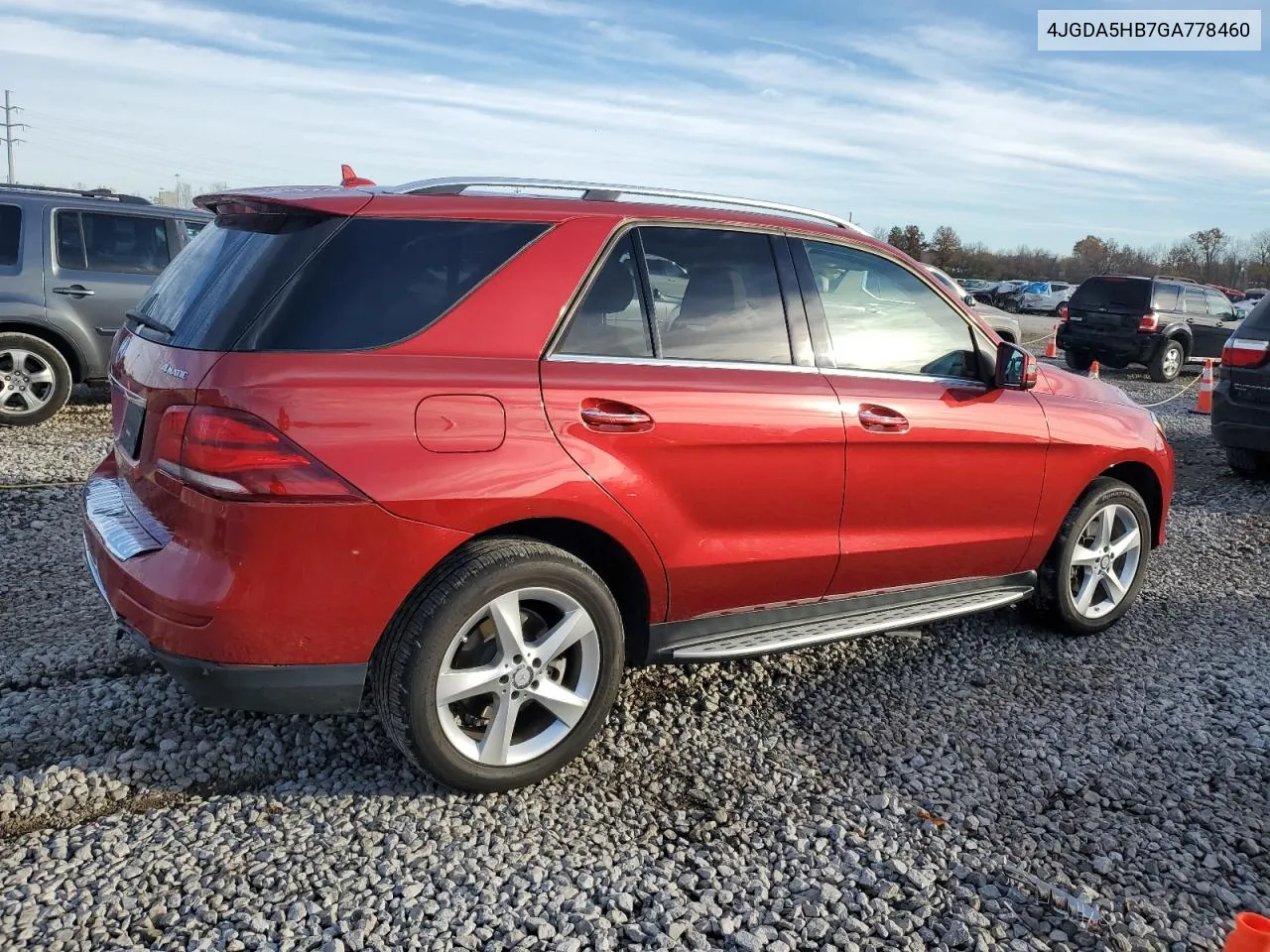 2016 Mercedes-Benz Gle 350 4Matic VIN: 4JGDA5HB7GA778460 Lot: 79620794