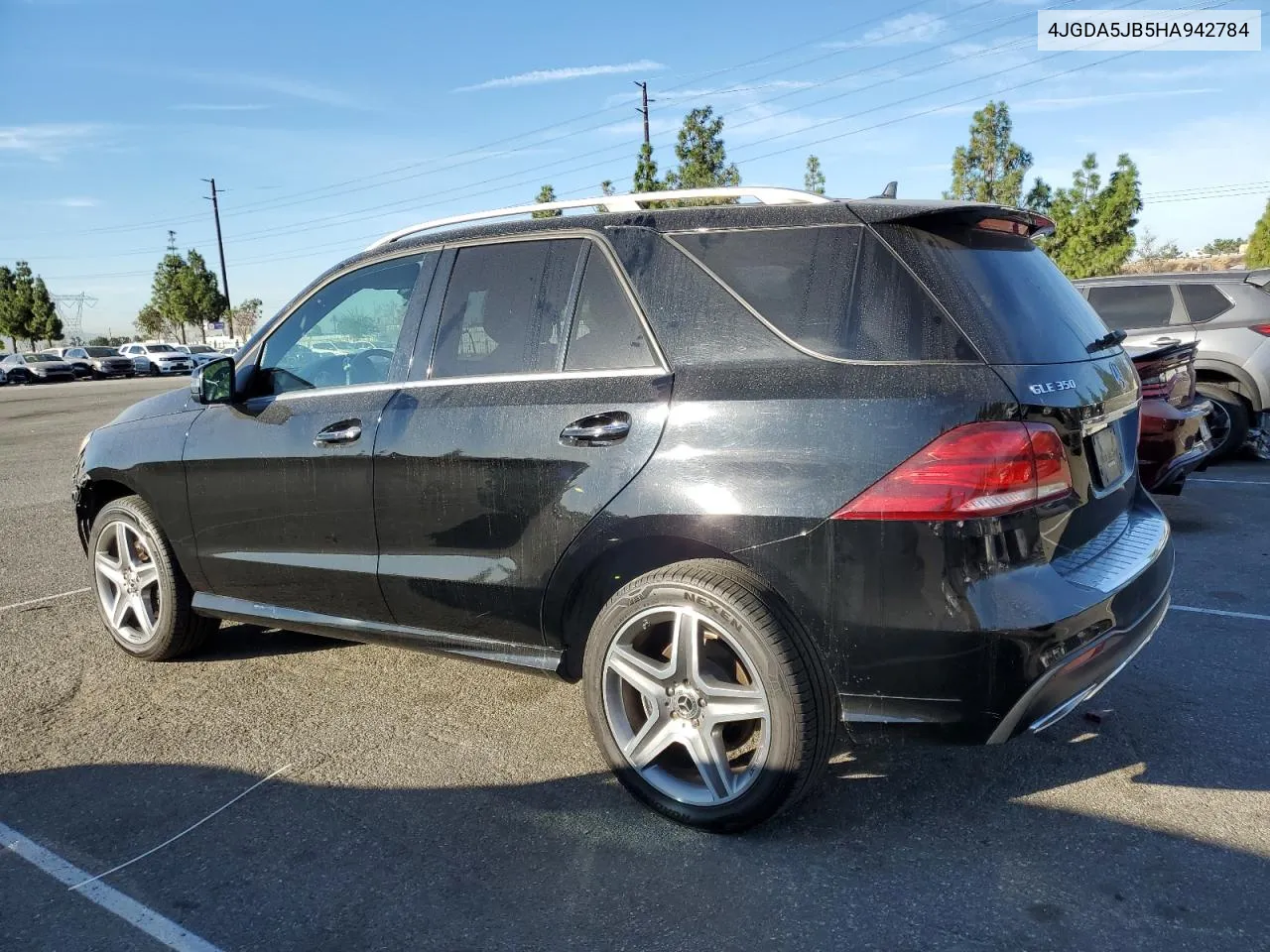 2017 Mercedes-Benz Gle 350 VIN: 4JGDA5JB5HA942784 Lot: 76656254